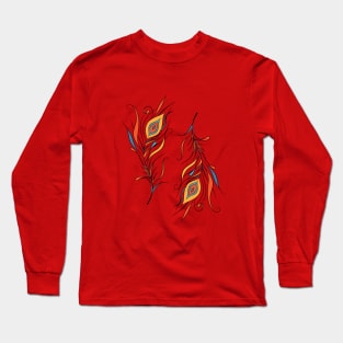 Two colored feathers. Long Sleeve T-Shirt